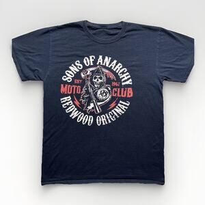 Sons Of Anarchy Shirt Mens Size Medium SAMCRO Biker Moto Club Reaper Redwood